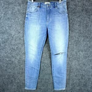 NEUW Smith Skinny Jeans Womens 32 Blue Denim Studio‎ Bleach Bust Distressed